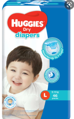 Huggies dry hot sale diapers large